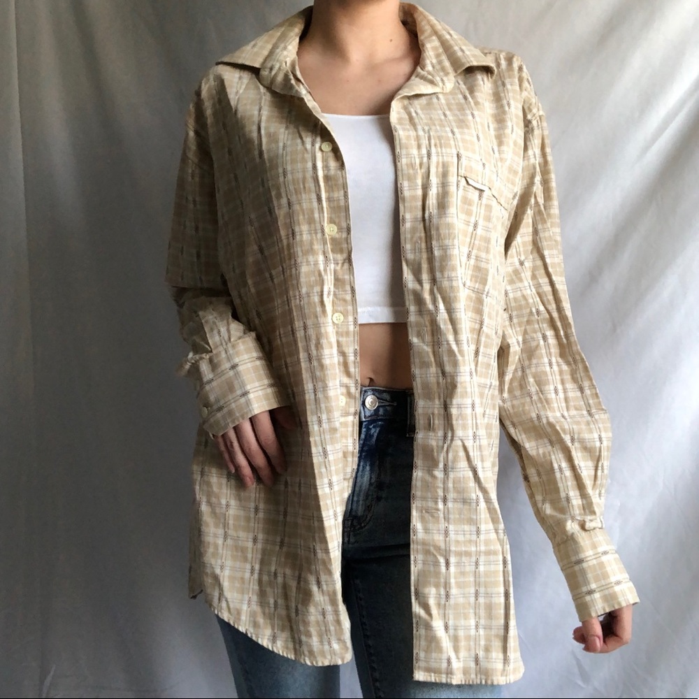 Vintage plaid button up longsleeve shirt